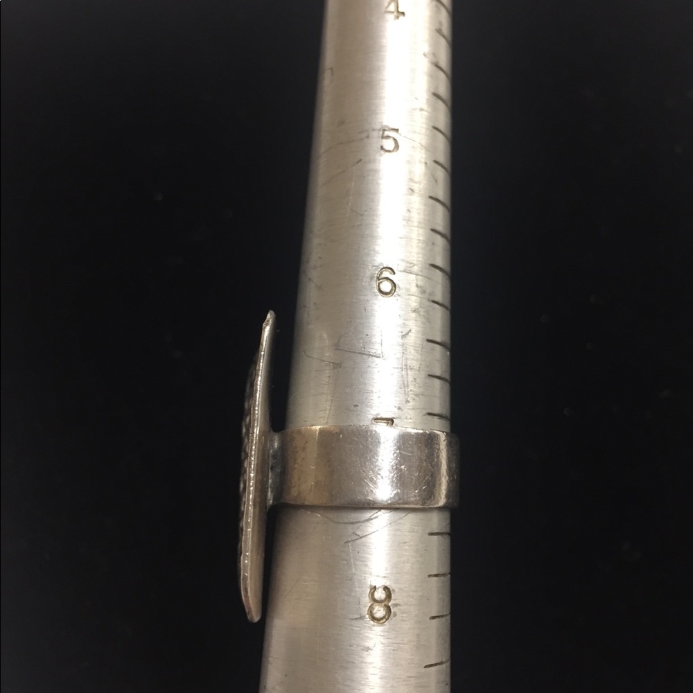 Large Rectangular Flat Sterling Silver Band Ring - image 4